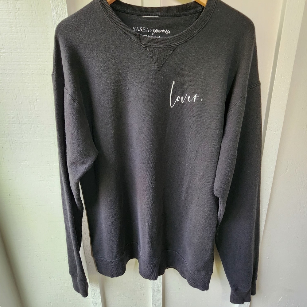Taylor Swift Lover Heart Black Crewneck by SASEA + garvirandco Size Med